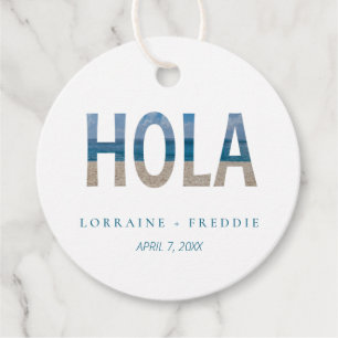 Mexico Beach Photo Hola Destination Wedding Favour Tags