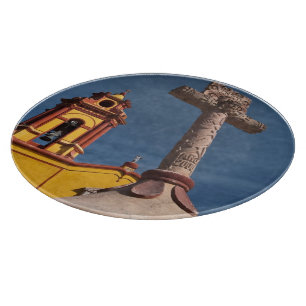 Mexico, Bernal. View of Iglesia de San Sebastian Cutting Board