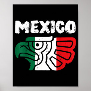 Mexico Bird Eagle Head Flag Mexican Pride Men Poster