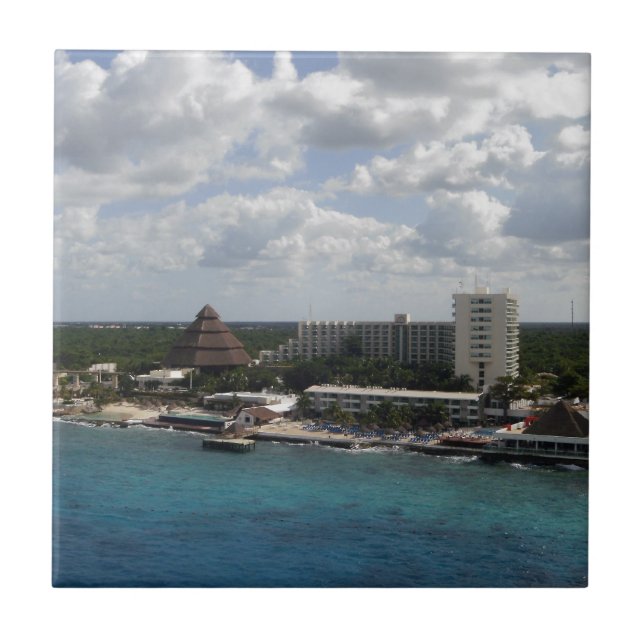 Mexico buildings and ocean tile (Front)