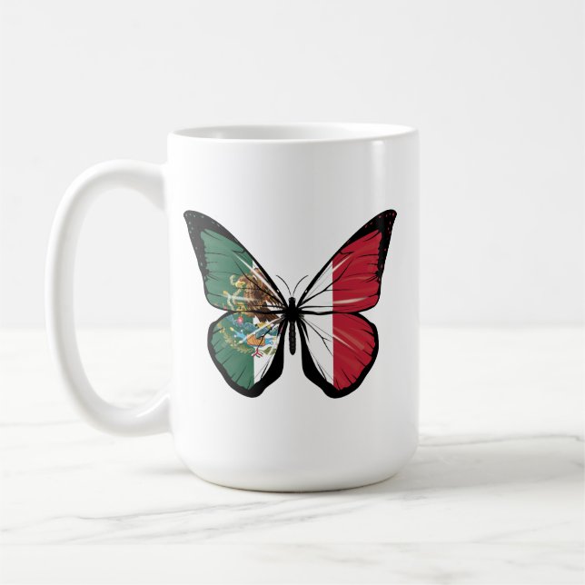 Mexico Butterfly Flag  Coffee Mug (Left)