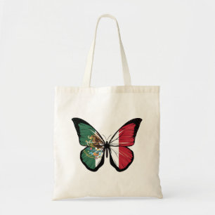 Mexico Butterfly Flag Tote Bag