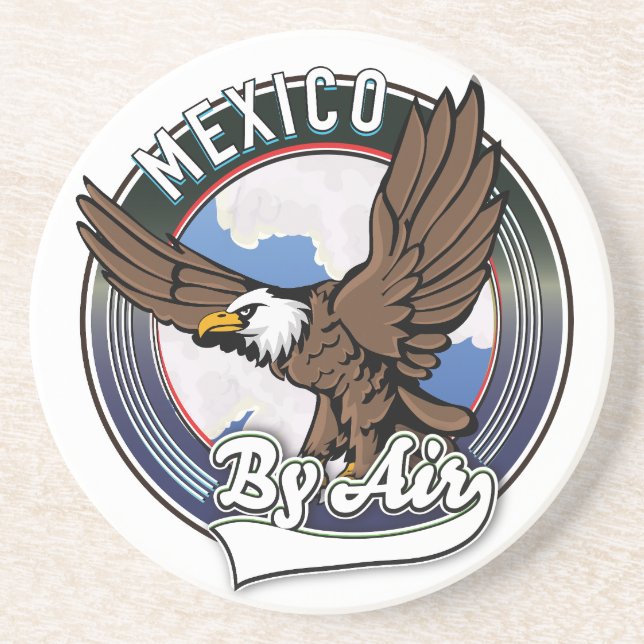 Mexico by air travel patch. coaster (Front)