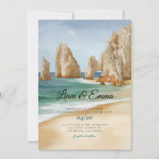 Mexico Cabo San Lucas Destination wedding Invitation