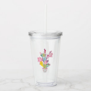 Mexico Cactus Plant Hugs Acrylic Tumbler
