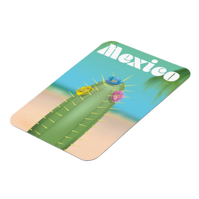 Mexico Cactus travel poster Magnet (Left Side)
