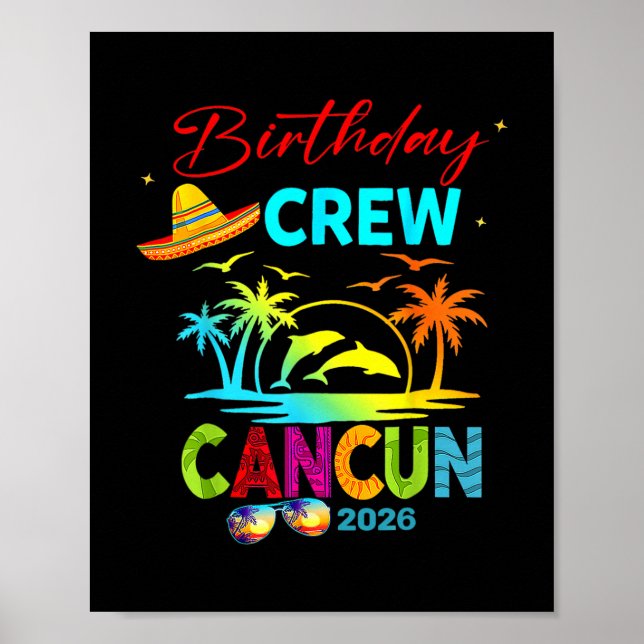 Mexico Cancun Birthday Boy Trip Vacation 2026 Matc Poster (Front)