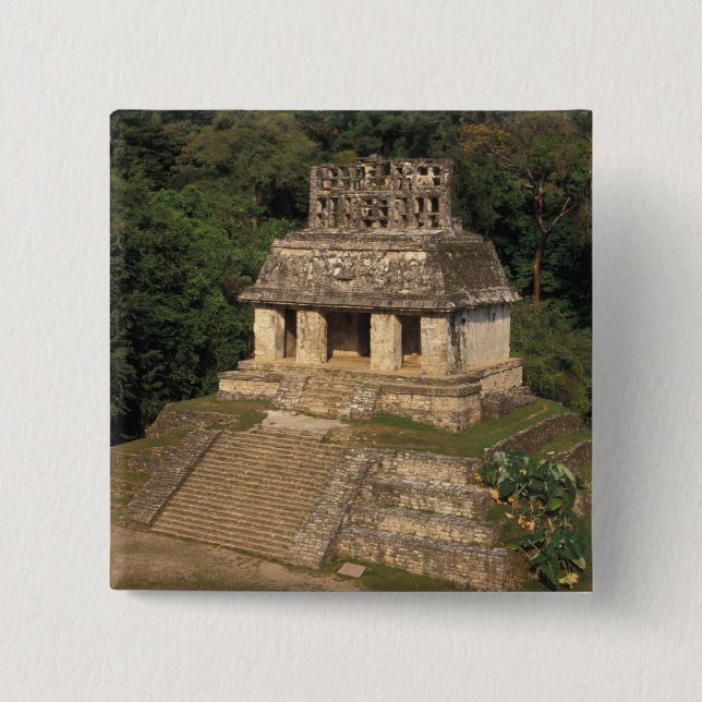 Mexico, Chiapas province,  Palenque, Temple of 15 Cm Square Badge (Front)