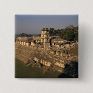 Mexico, Chiapas province, Palenque, The Palace 15 Cm Square Badge