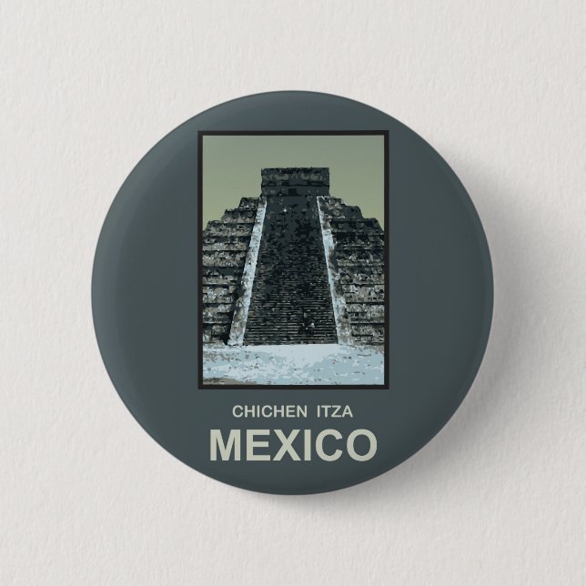 Mexico Chichen Itza 6 Cm Round Badge (Front)