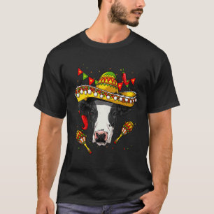 Mexico Cinco de Mayo Cow Sombrero Mexican Party Co T-Shirt