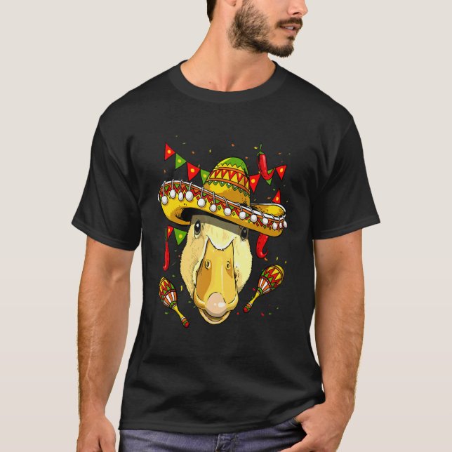 Mexico Cinco de Mayo Duck Sombrero Mexican Party D T-Shirt (Front)