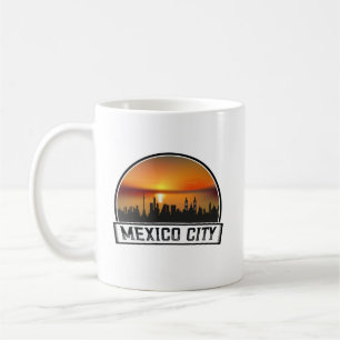 Mexico City CDMX Vintage Sunset Skyline Coffee Mug