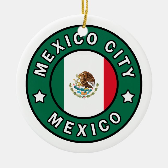 Mexico City Ceramic Tree Decoration (Front)