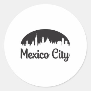 Mexico City Cityscape Skyline Trip Funny Gift Idea Classic Round Sticker