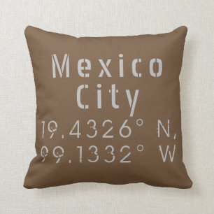 Mexico City Latitude Longitude Cushion