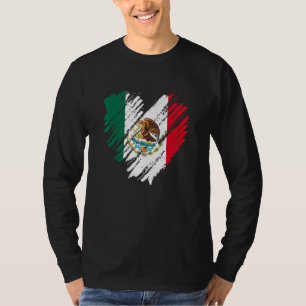 Mexico City Mexican Flag Heart Mexico T-Shirt