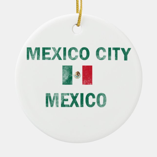 Mexico City Mexico Designs Ceramic Tree Decoration (Front)