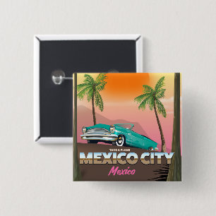 Mexico City , mexico holiday poster 15 Cm Square Badge