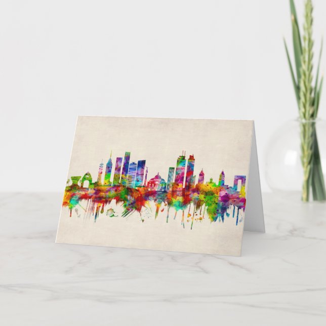 Mexico City Mexico Skyline Holiday Card (Front)