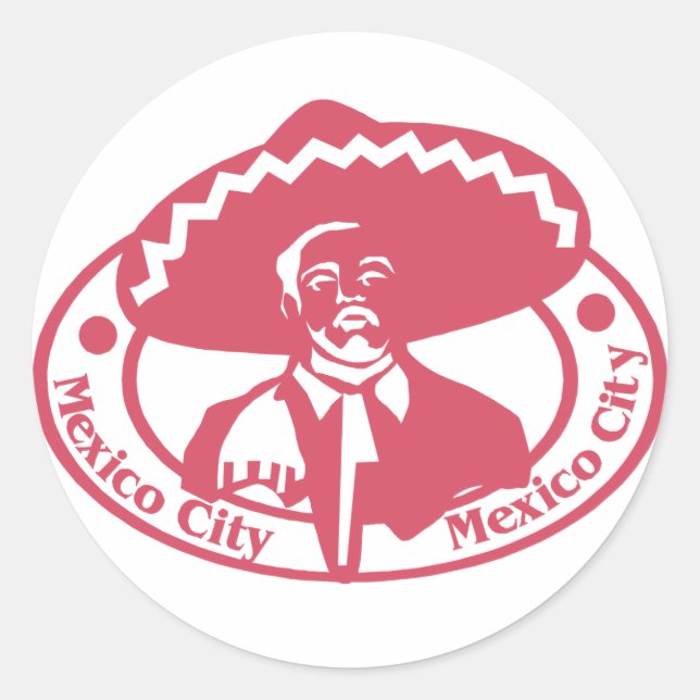 Mexico City Stamp Classic Round Sticker (Front)