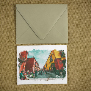 Mexico City View CDMX Retro Vintage Travel Postcard