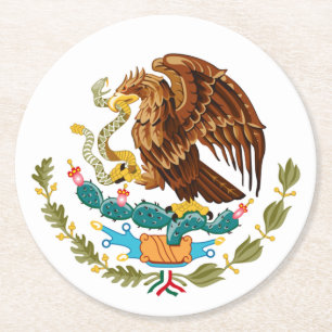 Mexico Coat of Arms beverage Round Paper Coaster