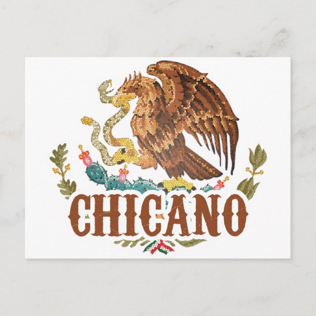 Mexico Coat of Arms Chicano Postcard (Front)
