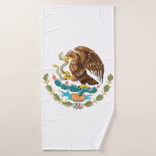 Mexico Coat of Arms - Flag of Mexico Bath Towel