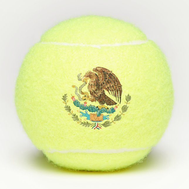 Mexico Coat of Arms - Flag of Mexico Tennis Balls (Front)