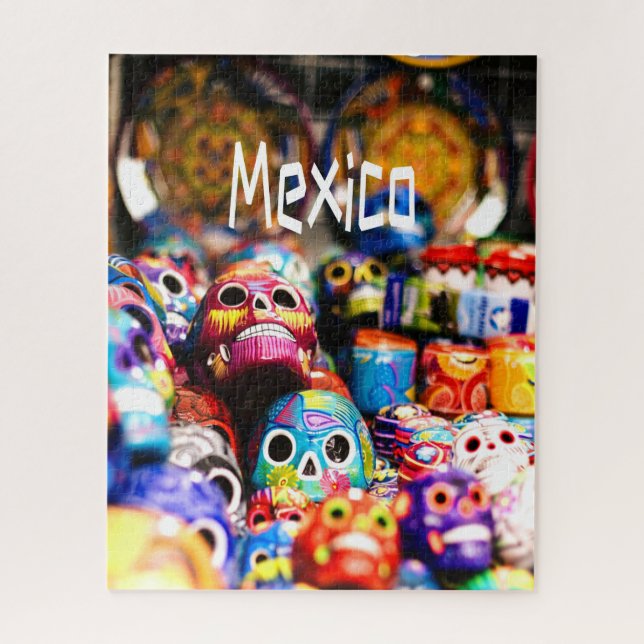 Mexico Colourful Bright skulls Jigsaw Puzzle (Vertical)