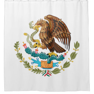 Mexico country coat arms symbol emblem flag eagle shower curtain