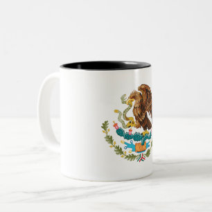 Mexico country coat arms symbol emblem flag eagle Two-Tone coffee mug