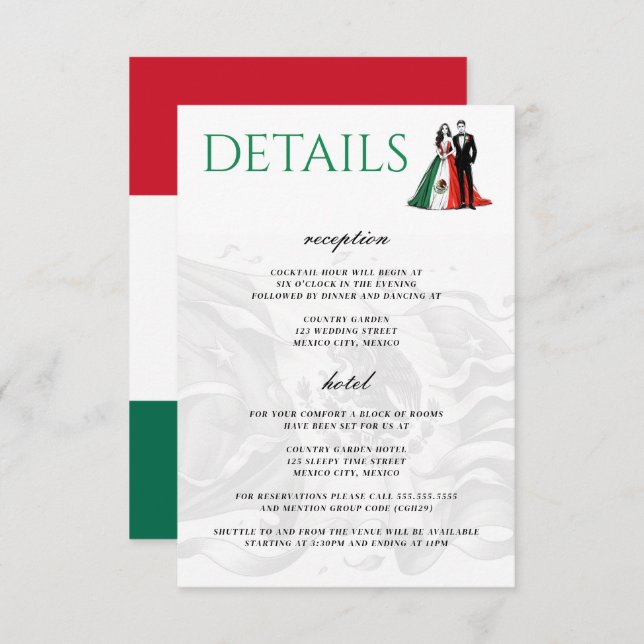 Mexico Couple Enclosure Card (Front/Back)