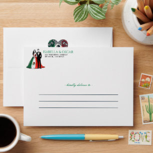 Mexico Couple Wedding Envelope