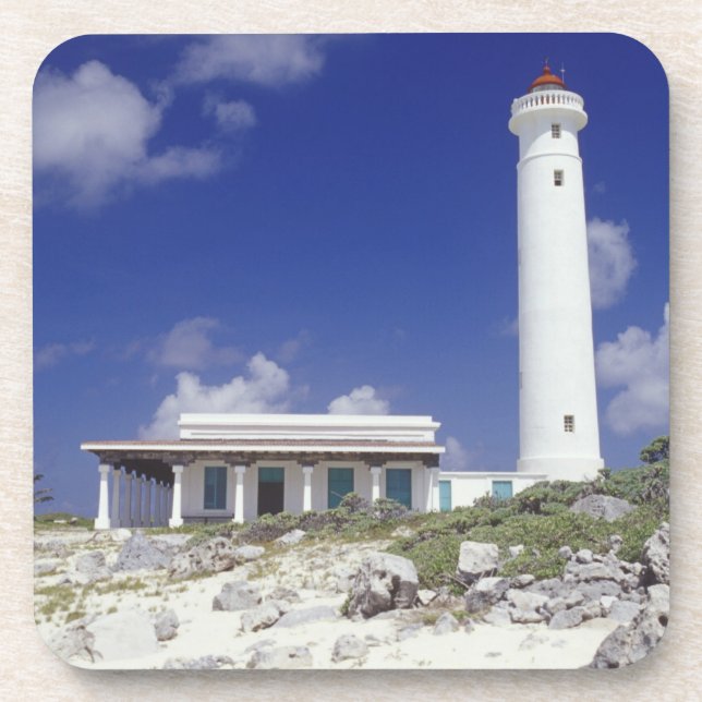Mexico, Cozumel. Punta Sur Celarain Lighthouse. Coaster (Front)