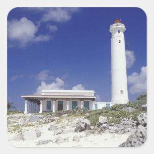 Mexico, Cozumel. Punta Sur Celarain Lighthouse. Square Sticker