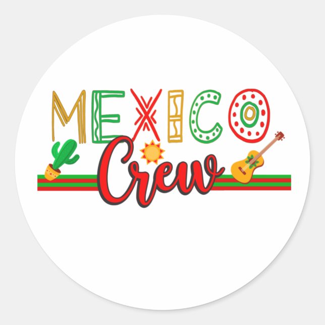 Mexico Crew Cruise Travel Trip Vacation MAtching  Classic Round Sticker (Front)