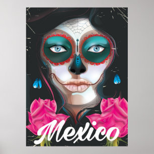 Mexico day of the dead vacation poster
