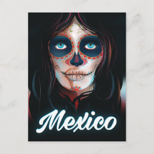 Mexico Day of the Dead Vacation poster Postcard