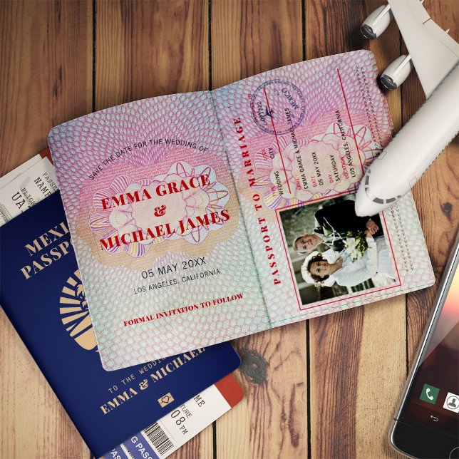 Mexico Destination Passport Wedding Save the Date Invitation (Creator Uploaded)