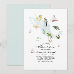Mexico Destination Wedding Rehearsal Dinner Invitation