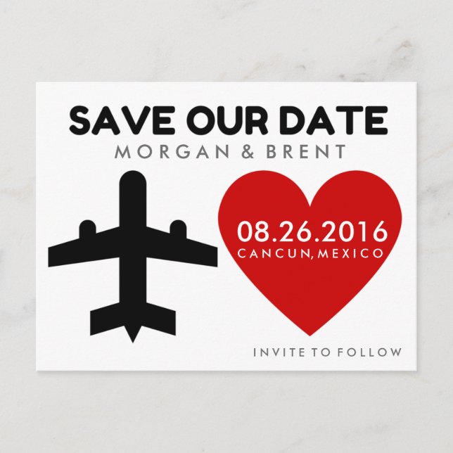 Mexico Destination Wedding Save Date Postcards (Front)