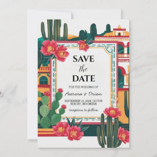mexico destination wedding save the dates invitation