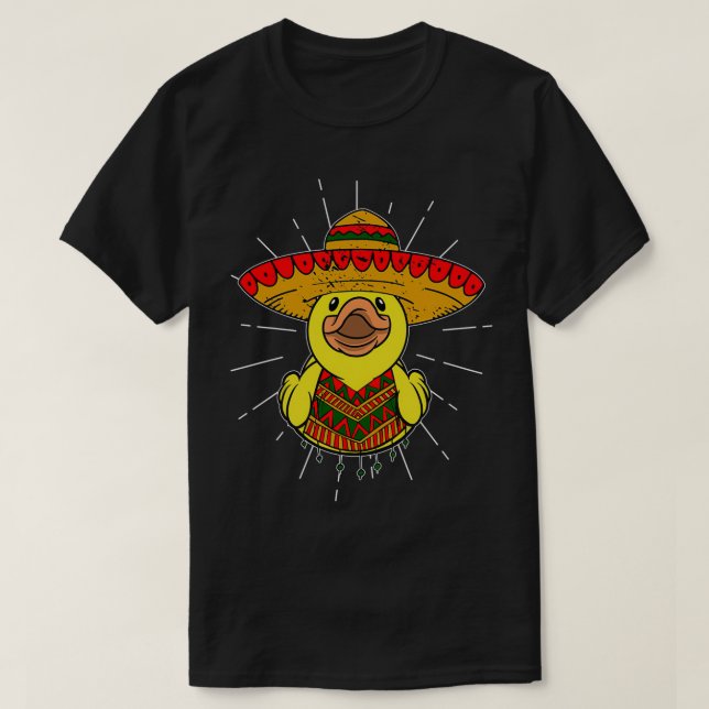 Mexico Duck with Sombrero and Poncho T-Shirt (Design Front)