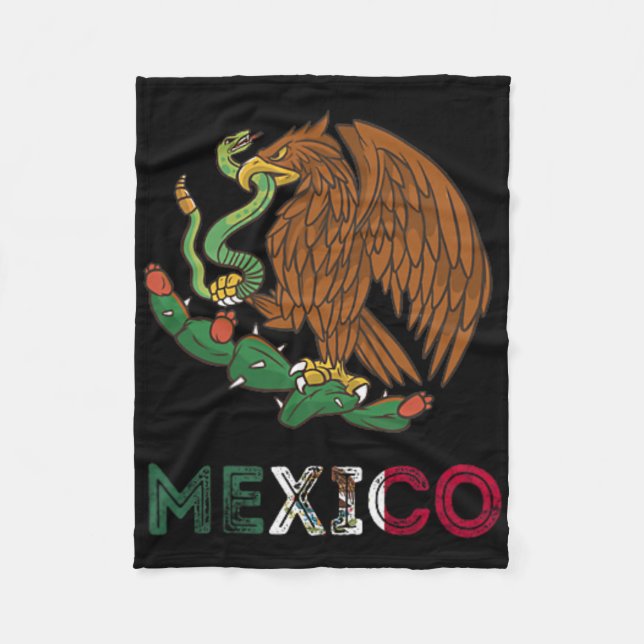 Mexico Eagle Emblem Mexican Flag Mexican Pride Cin Fleece Blanket (Front)