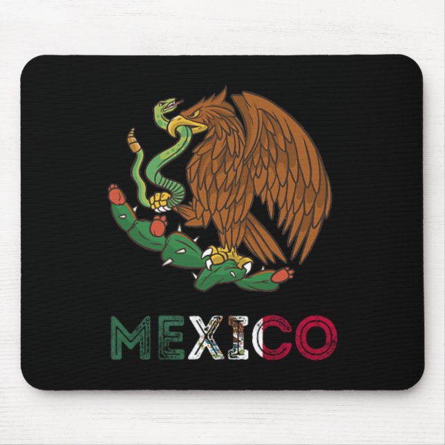 Mexico Eagle Emblem Mexican Flag Mexican Pride Cin Mouse Pad (Front)