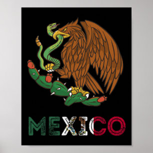 Mexico Eagle Emblem Mexican Flag Mexican Pride Cin Poster