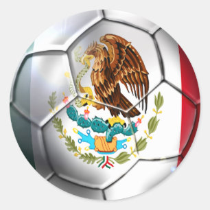 Mexico el Tri soccer ball Mexican flag gear Classic Round Sticker