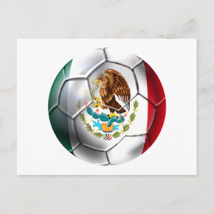 Mexico el Tri soccer ball Mexican futbol flag bola Postcard